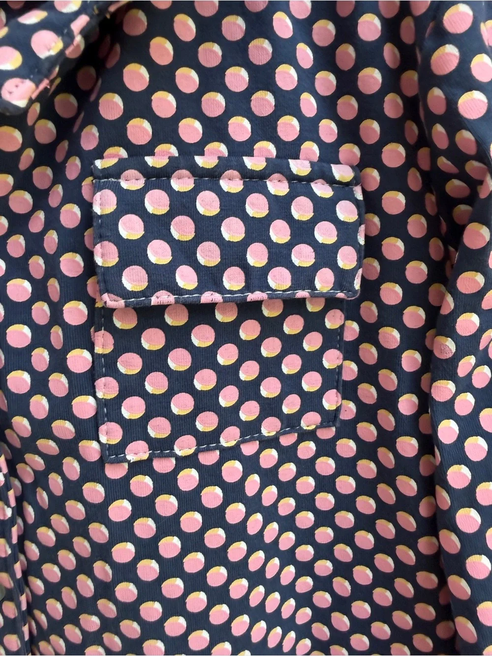 NWOT Toobydoo Girls 4 Long Sleeve Navy Shirt Dress with Pink Polka Dots